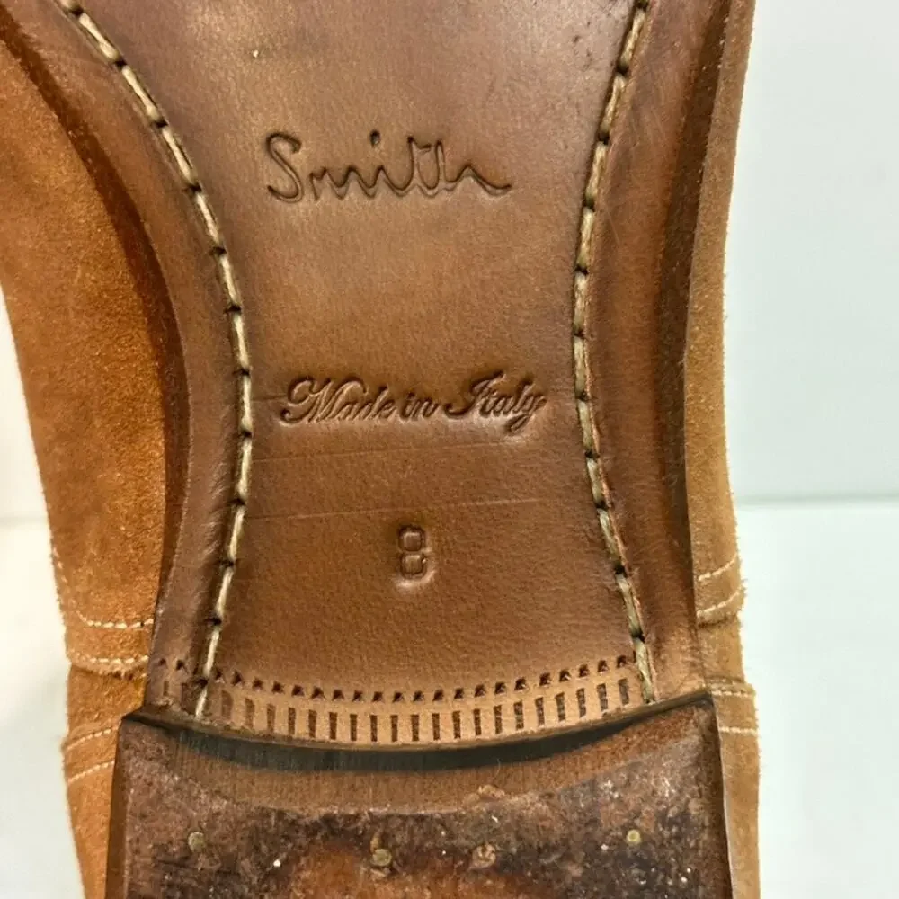 VGUC Paul Smith Tan Cap Toe Oxford Snuff Suede Made in Spain UK 8 / US 9